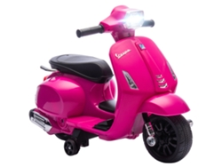 Moto Eléctrica Infantil De 6v Para Niños De 2 A 4 Años, Con Faro, Claxon, Ruedines Y Caballete, Color Rosa.