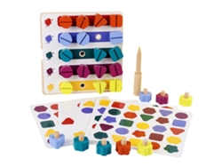 Ats-juguete De Madera Para Niños Con Tablero De Apilar Y Clasificar, Juego De Emparejar Tuercas Para Aprendizaje Temprano Y Habilidades Motrices