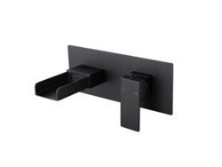 Grifo Mural Para Lavabo 007 En Latón Negro, Colección Alphée