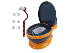 Inodoro De Entrenamiento Para Bebés Varones Con Protector Antiderrame Y Dispensador De Papel Higiénico - Azul Y Amarillo