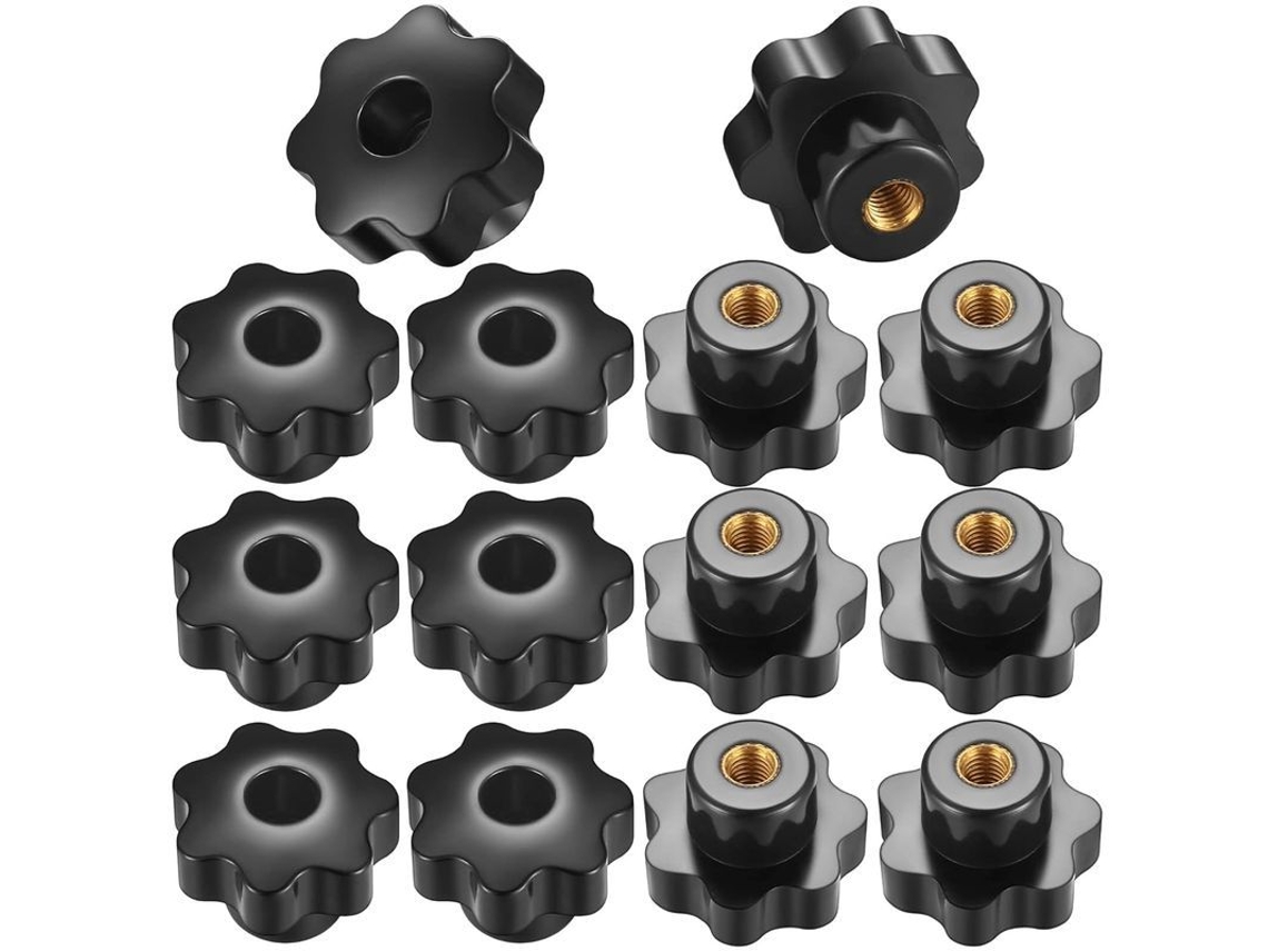 14 Pulsadores Roscados M8 Con Puntas Internas En Forma De Estrella Para Dispositivos E Instrumentos Mecánicos.