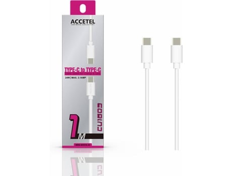 Cable para Samsung Galaxy S20 FE 5G ACCETEL CU-1609 (Type-C - 1 m - Blanco)