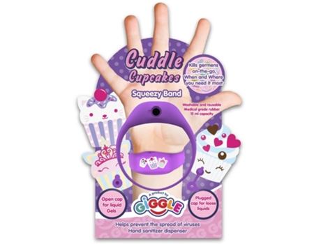 Pulsera dispensadora de gel desinfectante para niños GIGGLE Cupcakes 12x20x3 cm