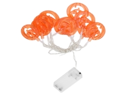 10 luces LED de calabaza para interior y exterior, funciona con pilas, decoración de Halloween con luz cálida.