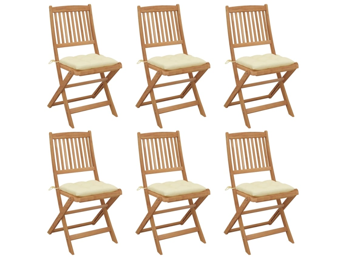 Sillas de jardín plegables de 6 piezas con cojines DKD Home Decor