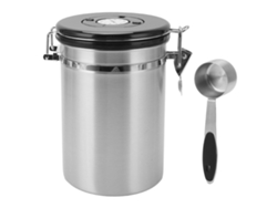 Recipiente hermético de acero inoxidable para almacenar granos de café con cuchara de 30 ml