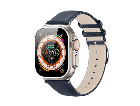 Correa de reloj inteligente para Apple Watch SE 2023 44 mm Serie DUX DUCIS YS Correa de cuero genuino (azul)
