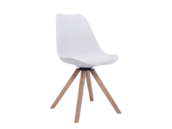 Silla de visita giratoria Troyes en símil piel Square blanco/natura CLP