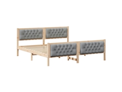 Maison Exclusive - Estructura De Cama Con Cabecera Gris Claro 180 X 200 Cm
