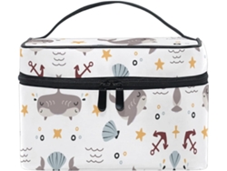 Neceser Cuero Con Cremallera Portátil Organizador Para Mujer Diseño