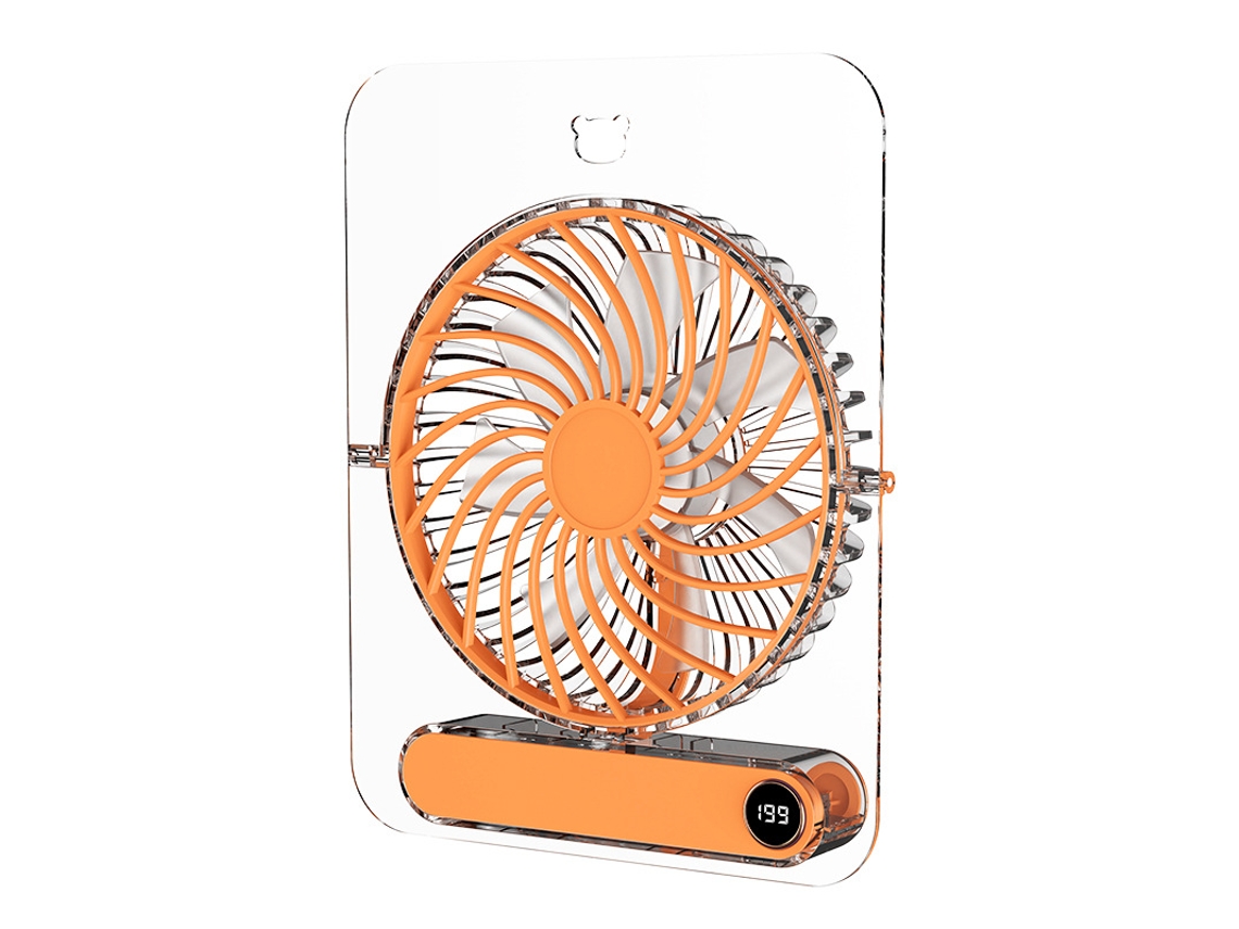 Ventilador de mesa plegable EIFSON, 5 velocidades, transparente/naranja