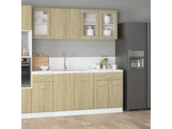Conjunto De Armarios De Cocina | Mueble De Cocina De 4 Uds "lyon" De Madera De Ingeniería De Roble Sonoma