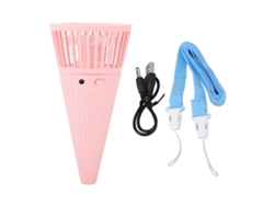 Mini Ventilador Portátil De Cuello Con Forma De Cono - Rosa Verano