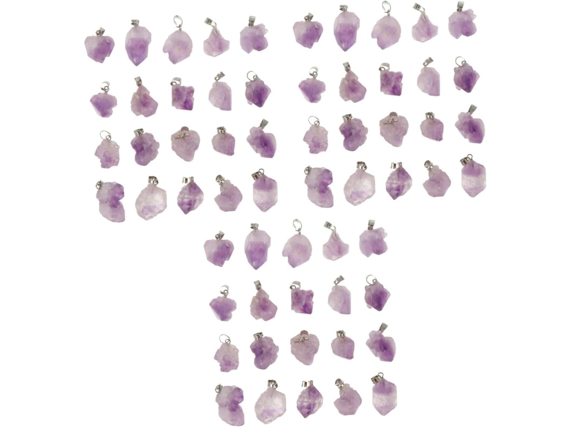 Colgantes Y Dijes De Amatista Natural Para La Creación De Joyas Diy Y Collares De Piedra En Bruto.
