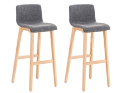 Juego de 2 taburetes de bar Hover en tejido Natura gris claro CLP