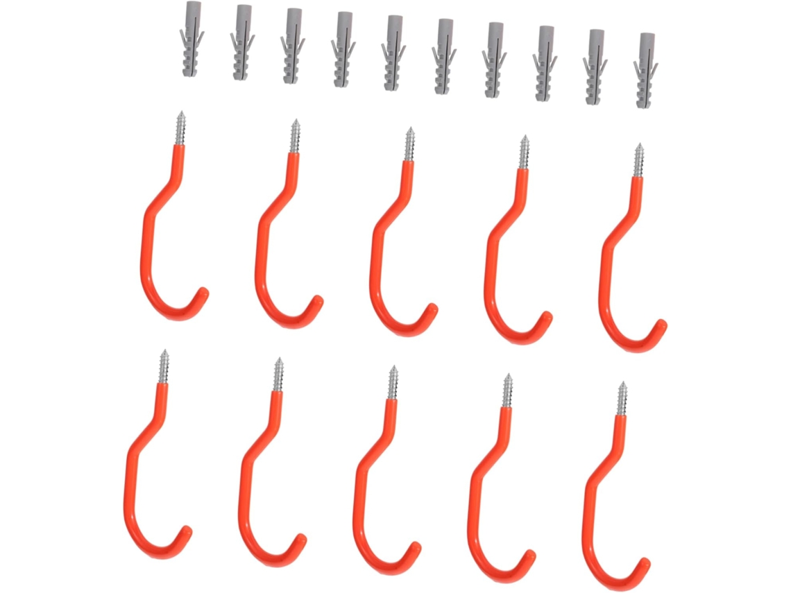 Slowmoose 10 Ganchos de pared reforzados, atornillables, para garaje.