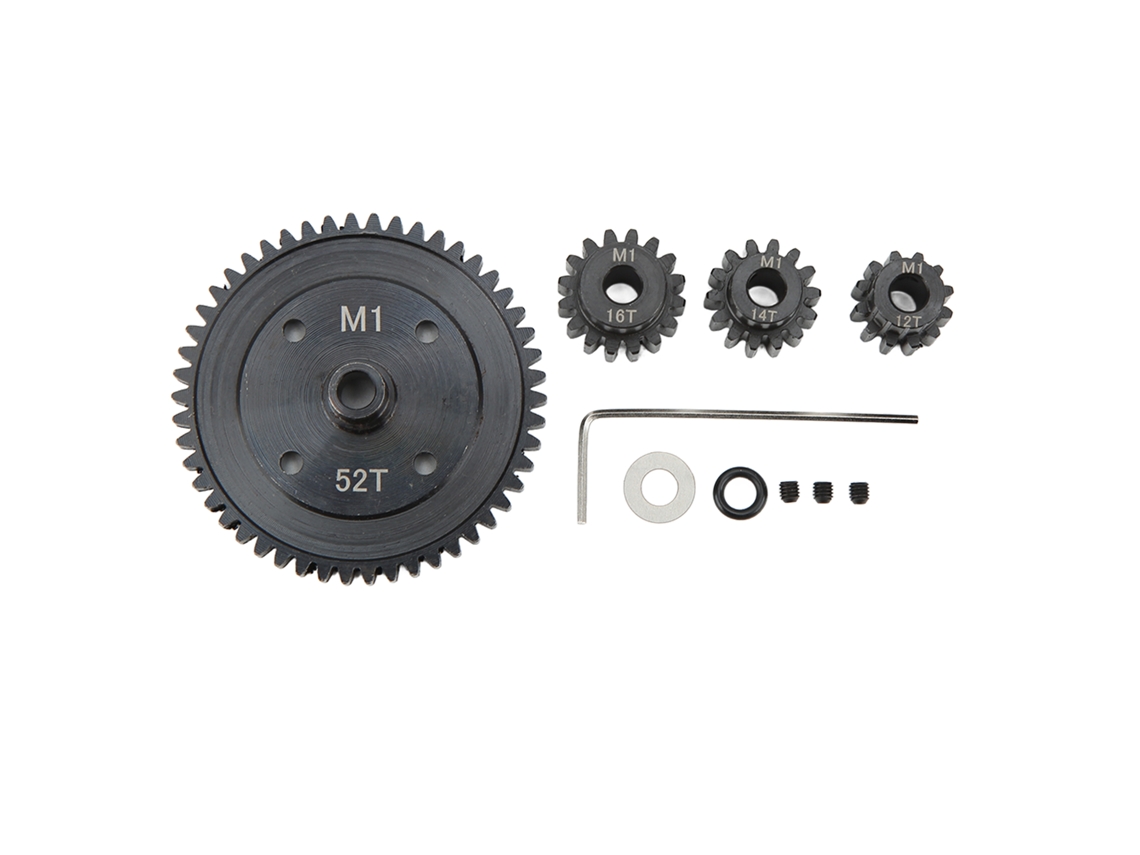 Engranaje Principal Recto De 52 Dientes M1 De 5 Mm Con Piñones De 12, 14 Y 16 Dientes Para Coche Teledirigido Rc A Escala 1/8 Y 1/7.