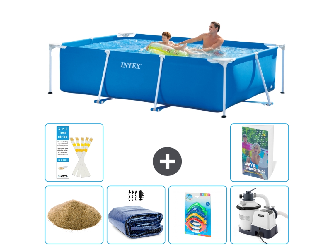Intex Piscina Com Estrutura Retangular - 260x160x65 Cm - 7-peças S36