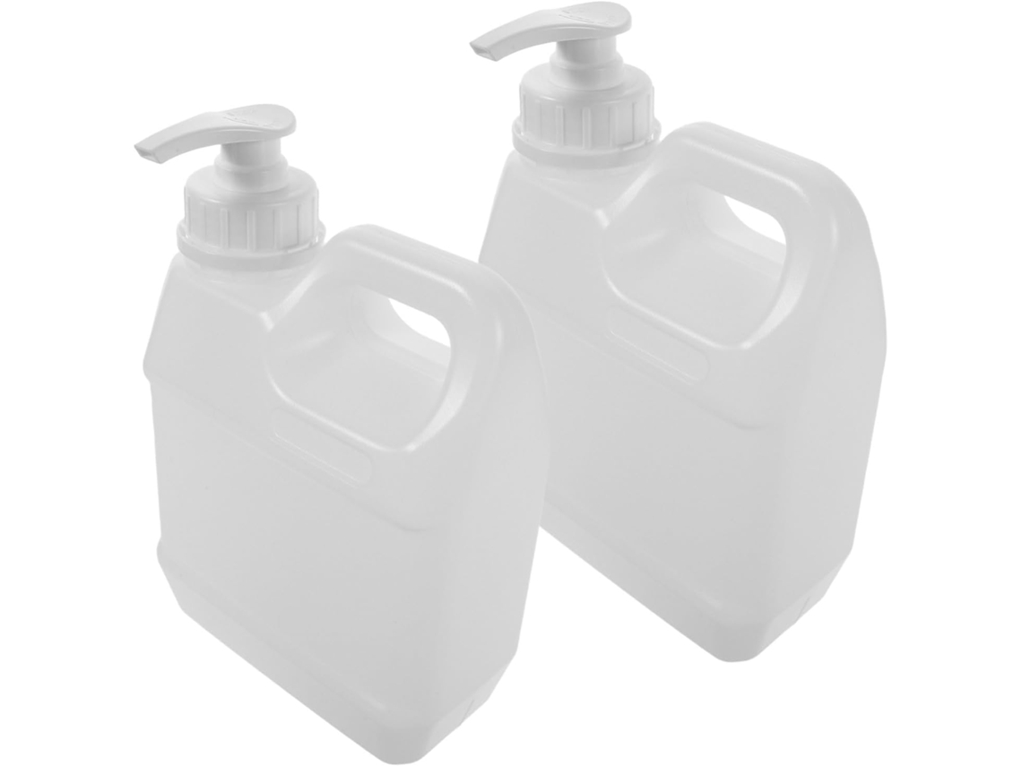 De 2 Frascos De Plástico Transparente Recarregáveis Com Bomba Dosadora Para Shampoo, Gel De Banho E Loção.