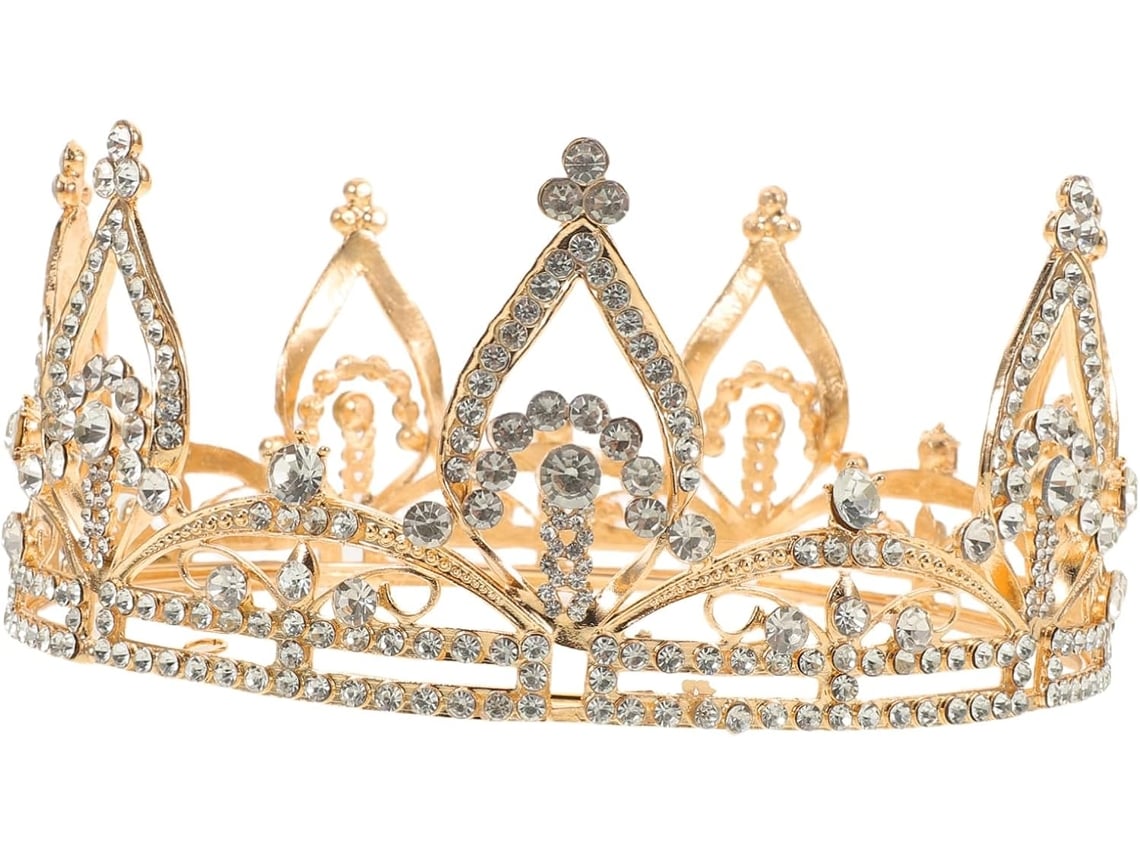 Corona Nupcial Con Cristales, Elegante Tiara Redonda Para Peinado, Accesorio Para La Cabeza