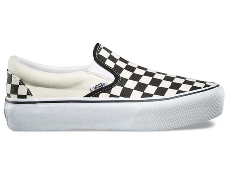 Zapatillas VANS Classic Slipon Platform Mujer (38.5 - Blanco y Negro)