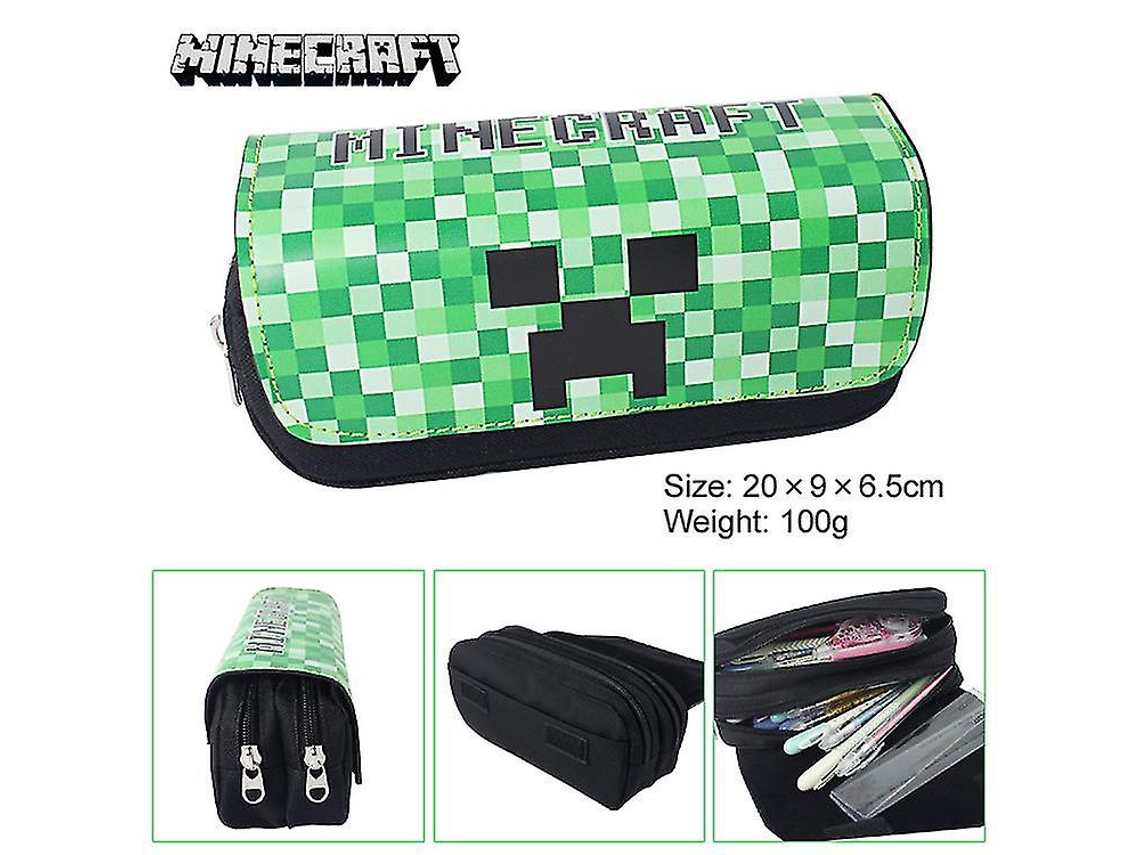 Estuche verde para lápices, bonito organizador de útiles escolares para niños, estuche para bolígrafos con cremallera elegante.