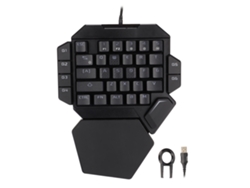 Teclado unimanual de 35 teclas, control preciso, 6 teclas programables, diseño ergonómico, tamaño mediano.