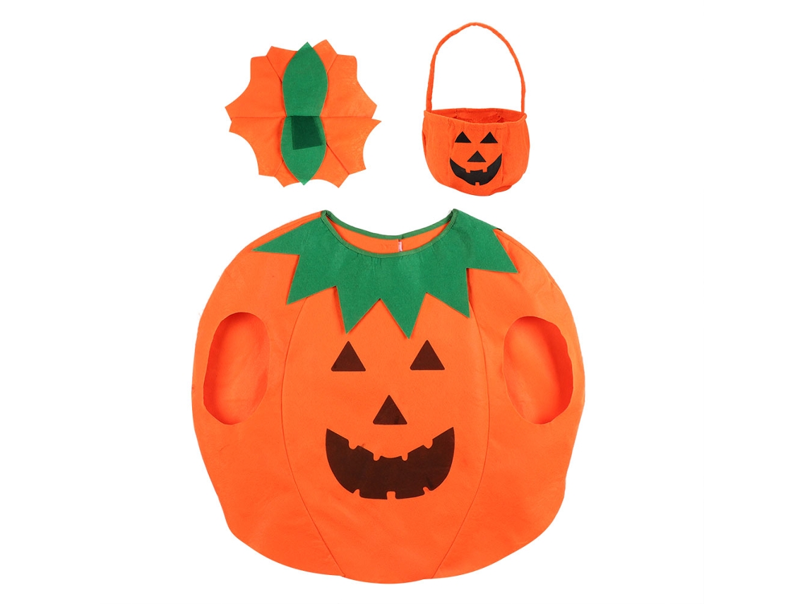 Conjunto de 3 disfraces de Halloween para niños, disfraz de calabaza para fiesta