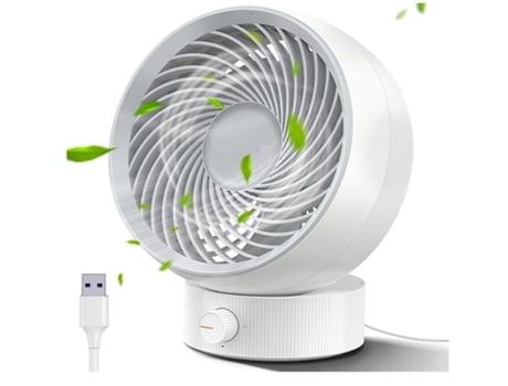 Ventilador de Mesa Portátil ENZON Silencioso USB Blanco