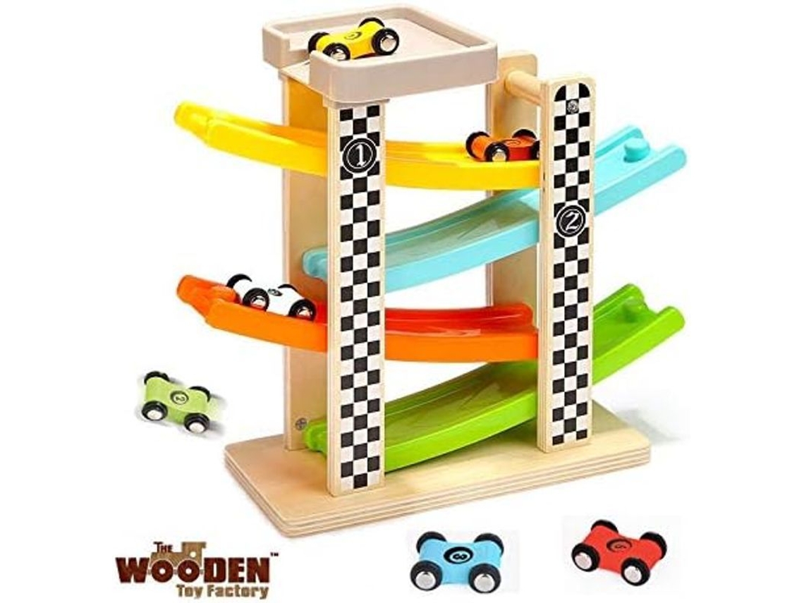 Pista De Carreras Click Clack Con 6 Coches - Incluye Aparcamiento - No Requiere Montaje