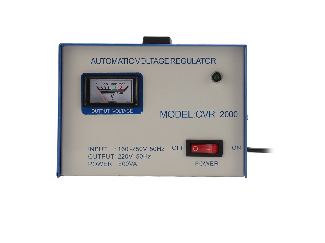 Regulador de voltaje automático monofásico de 2000 W con 2 tomas universales