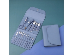 Cortaúñas Digitallab de 16 piezas de acero inoxidable para el cuidado profesional de las uñas (azul)