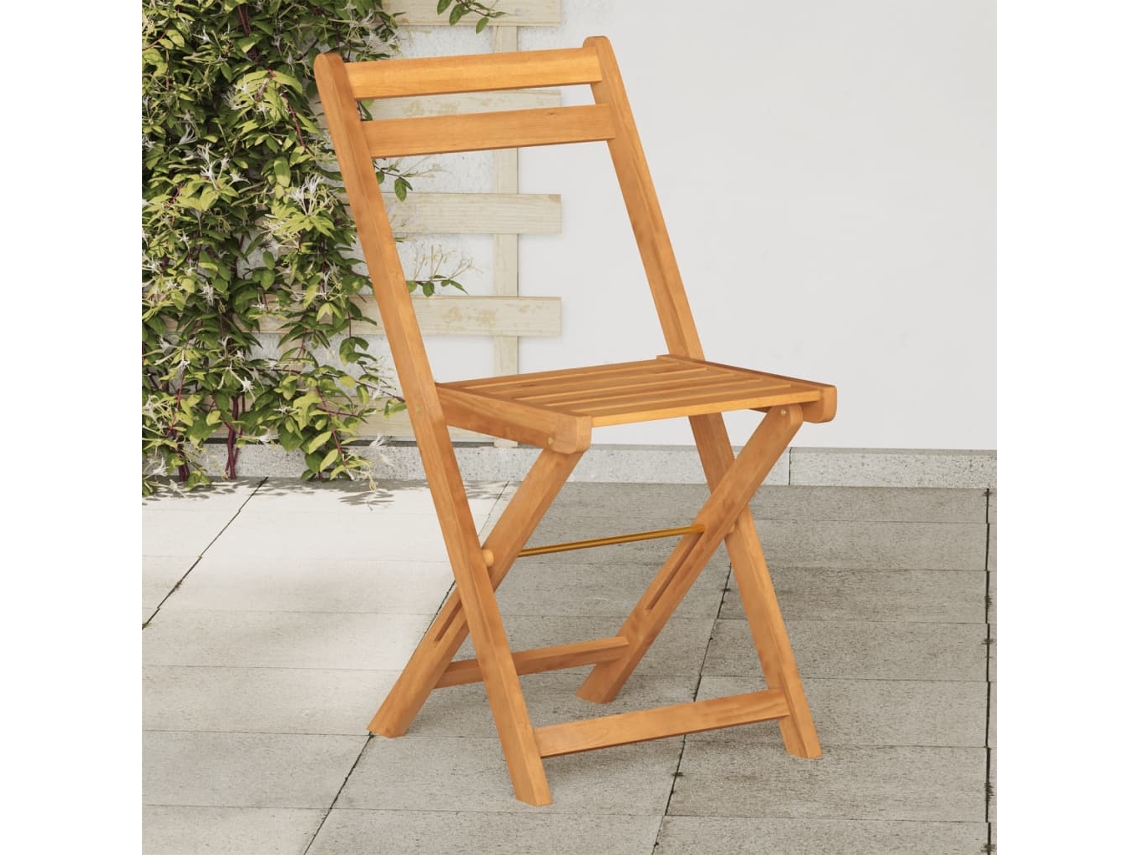 Sillas De Terraza Plegables 4 Uds | Silla De Exterior Madera Maciza De Acacia