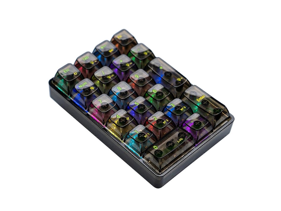 Teclado numérico mecánico compatible con Bluetooth, teclado numérico transparente de 21 teclas para contabilidad, teclado para juegos Everley891