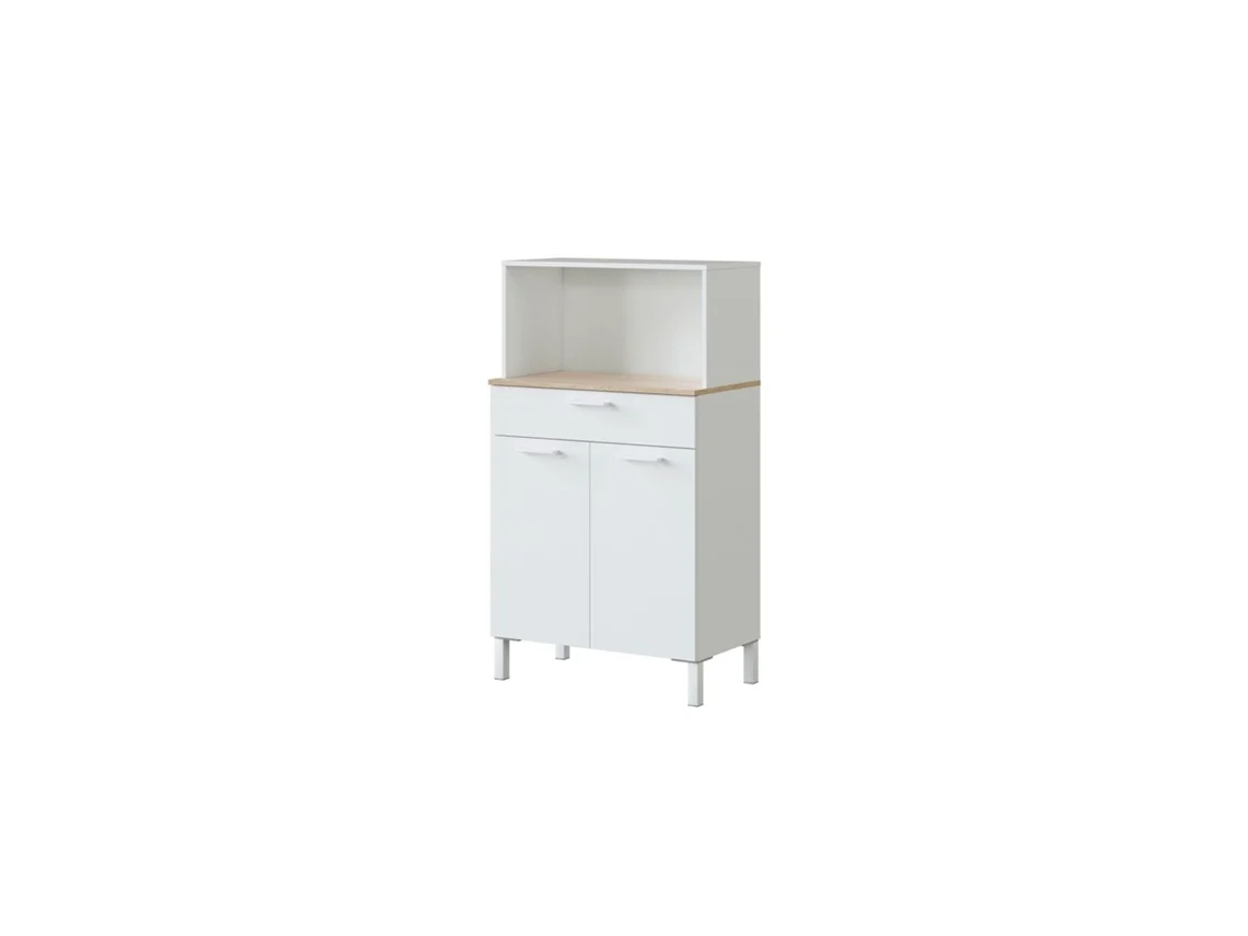 Alacena de cocina 2 puertas Blanco Artik (Blanco Mate) - Roble Canadian 72 x 126 x 40 cm
