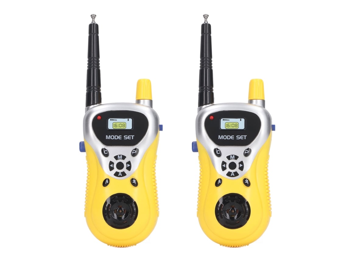 2pcs Brinquedo Rádio Infantil Portátil Som Claro Longa Distância Amarelo