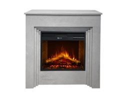 Chimenea eléctrica Bellini con efecto hormigón, fabricada en Italia, 96 cm x 35 cm x 96 cm.