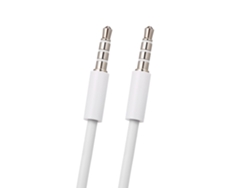 Cabo De Áudio Auxiliar 3.5mm Macho Para Macho, Cordo Extensor Estéreo Branco, Compatível Com Dispositivos De Áudio Padrão
