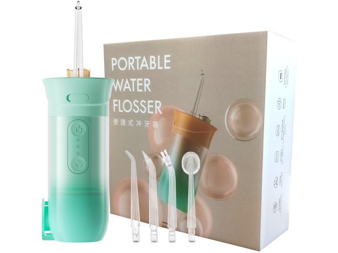 Irrigador Oral Portátil Sem Fio 3 Modos Limpador de Manchas Nos Dentes-Verde GERTIZ
