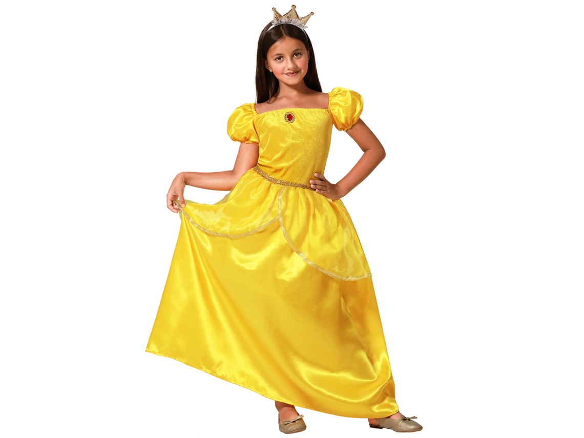 Disfraz Princesa De Cuento Amarillo Vestido Niña 5 A 6 Años Atosa