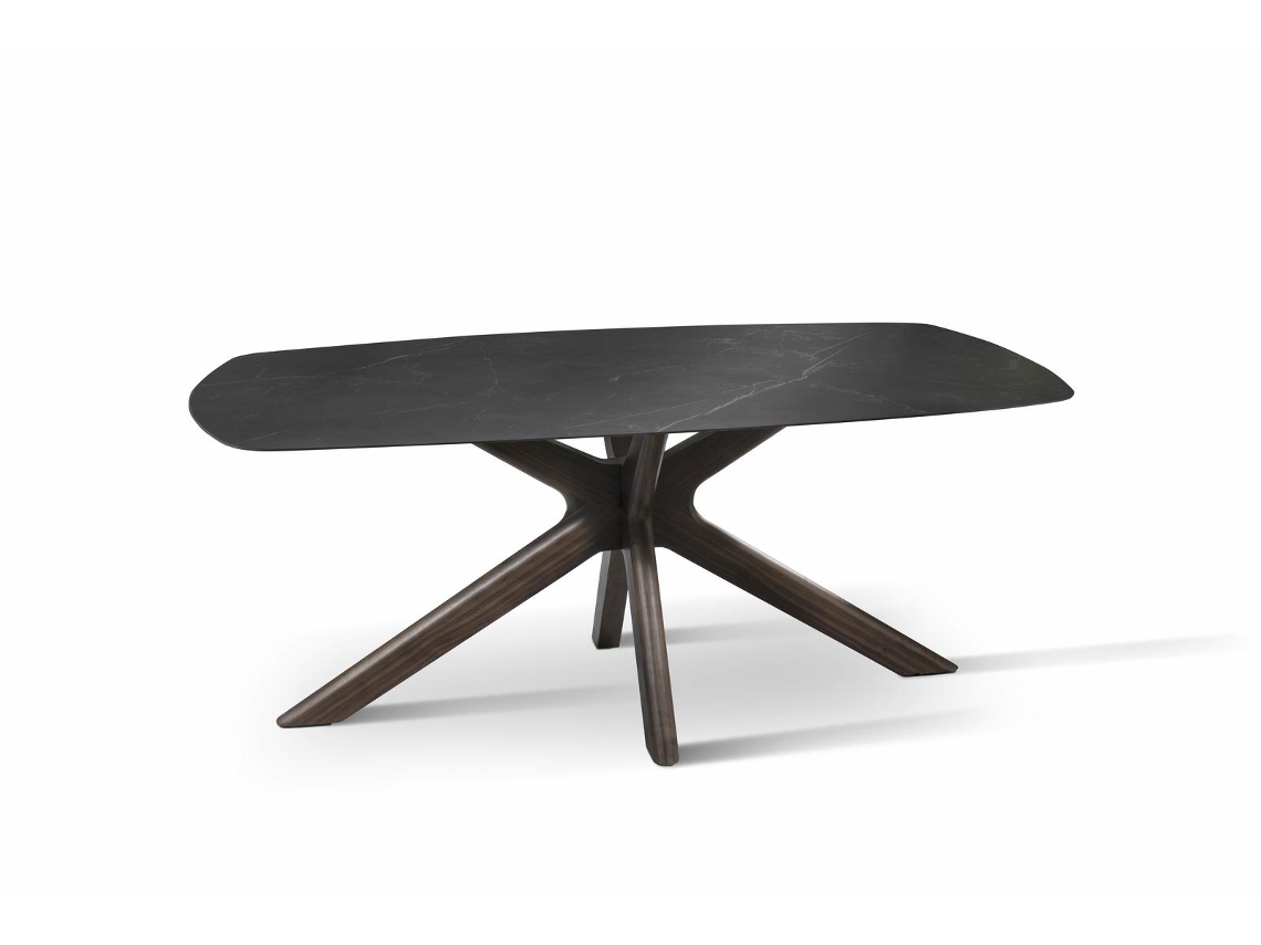 Gemini - Mesa fija (180 x 90 x 76 cm) en Cerámica Negra STONES