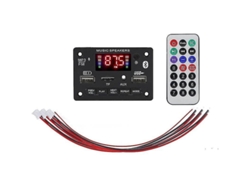 Módulo De Radio Para Coche Con Bluetooth 5.0, Amplificador De 6w, Compatible Con Mp3, Tf, Usb, Control Remoto, 6v-12v, Negro.