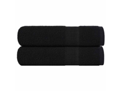 Toallas De Baño 2 Uds Negro 100x150 Cm 360 Gsm 100 Algodón Wsd290886