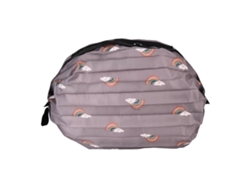 Mochilas de compras elegantes, plegables, reutilizables y ecológicas para ir de compras y viajar (azul y blanco)