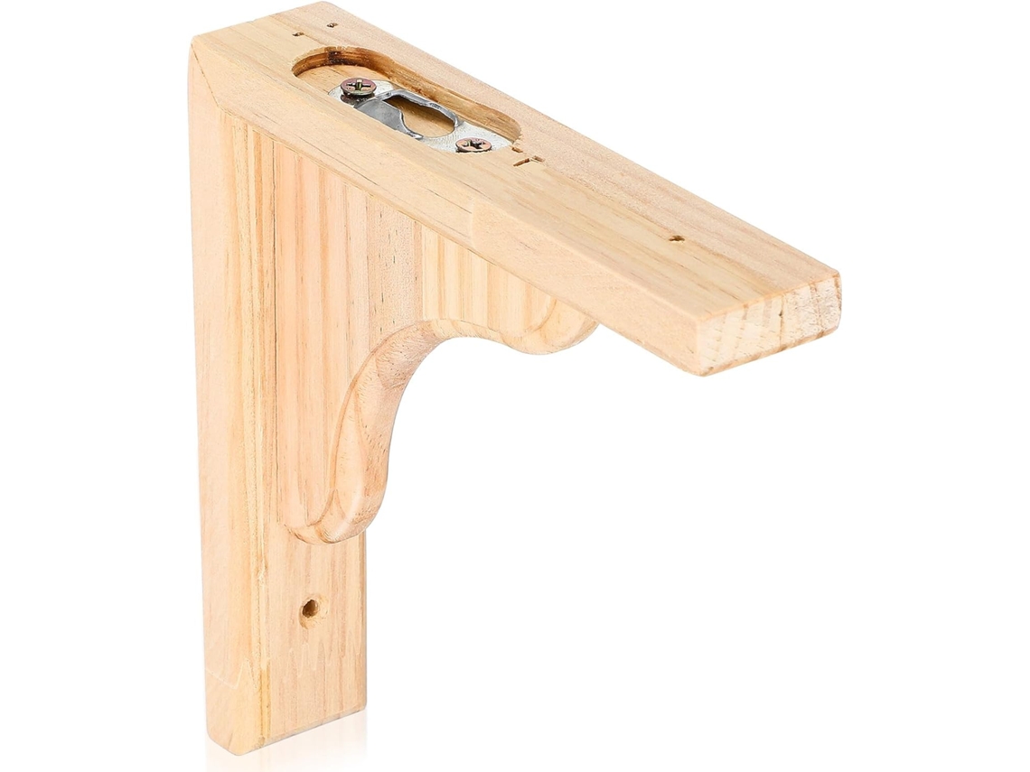 Soportes Triangulares De Madera Sin Tratar Para Estantes De Pared, Fijación Rápida.