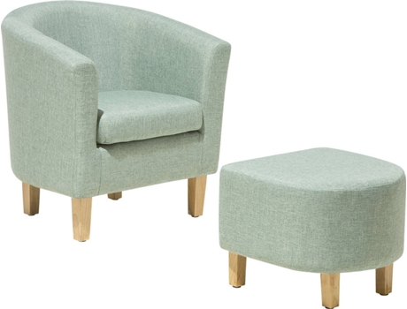 Sillón verde con reposapiés BELIANI Holden