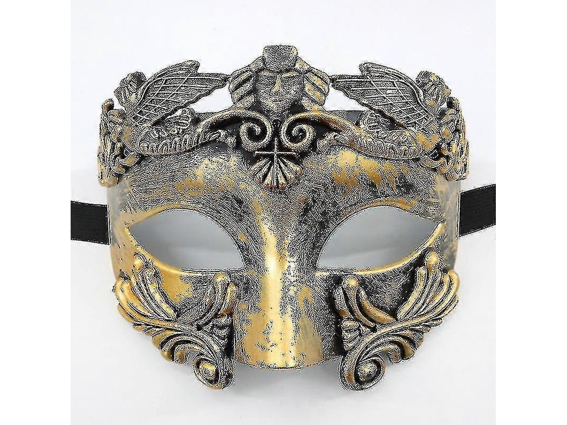 Omni-máscara De Guerrero Romano Retro Antiguo De Plástico Y Espuma Con Bandas Elásticas Para Carnaval Halloween Fiesta De Disfraces Y Bodas Oro