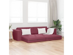 Sofá cama 2 en 1 de suelo burdeos, 245 x 150 x 60,5 cm, tela WSD444178