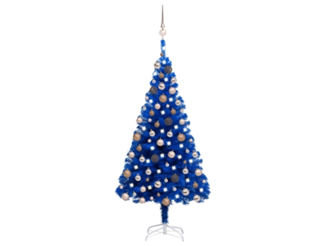 Árbol de Navidad preiluminado VIDAXL con luces y bolas azul (180 cm)