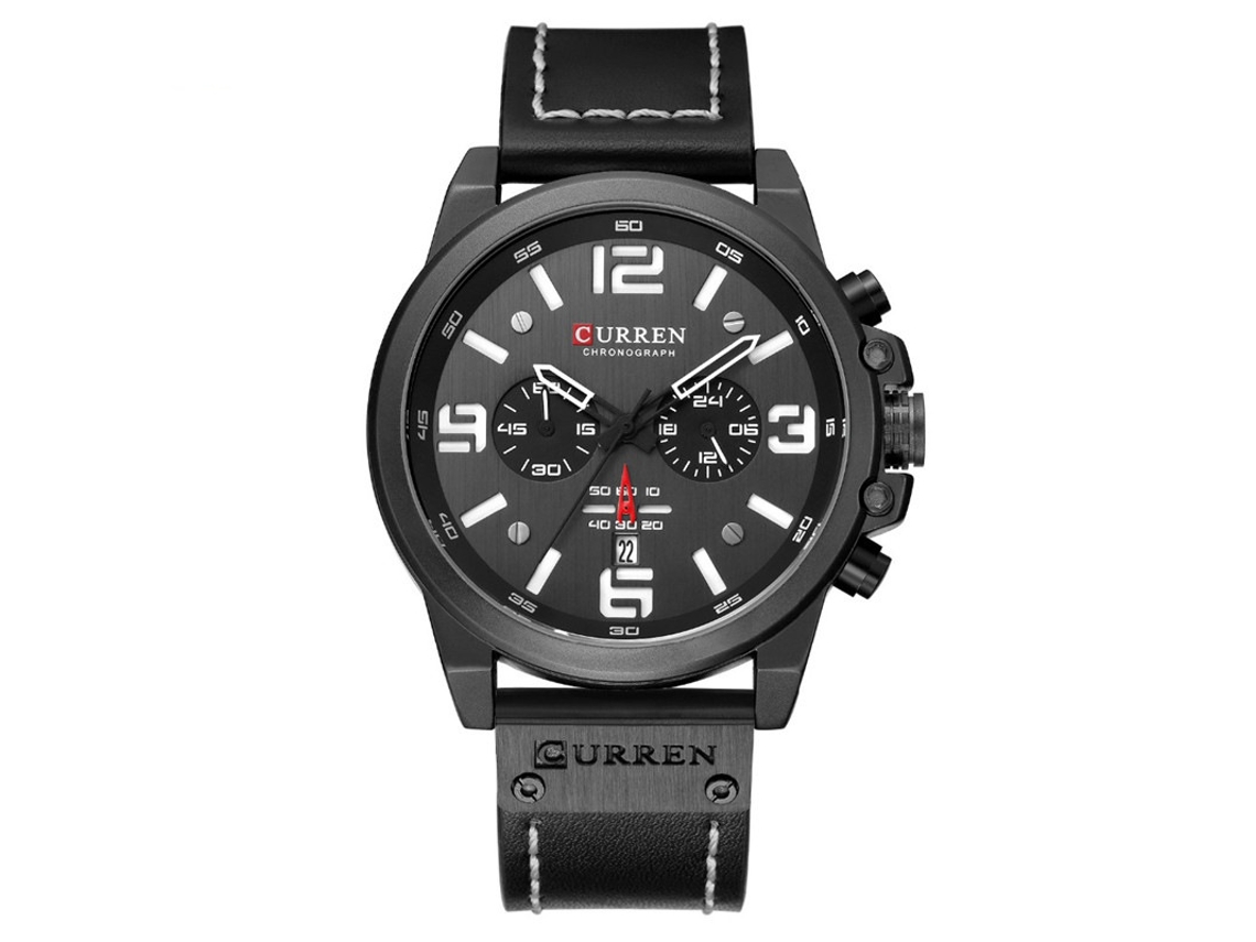 Reloj Multifuncional De Cuarzo Para Hombre Con Correa De Cuero, Reloj Deportivo Casual Y Moderno Para Hombre.